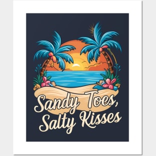 Sandy Toes Salty Kisses | Vacation Lover gifts Posters and Art